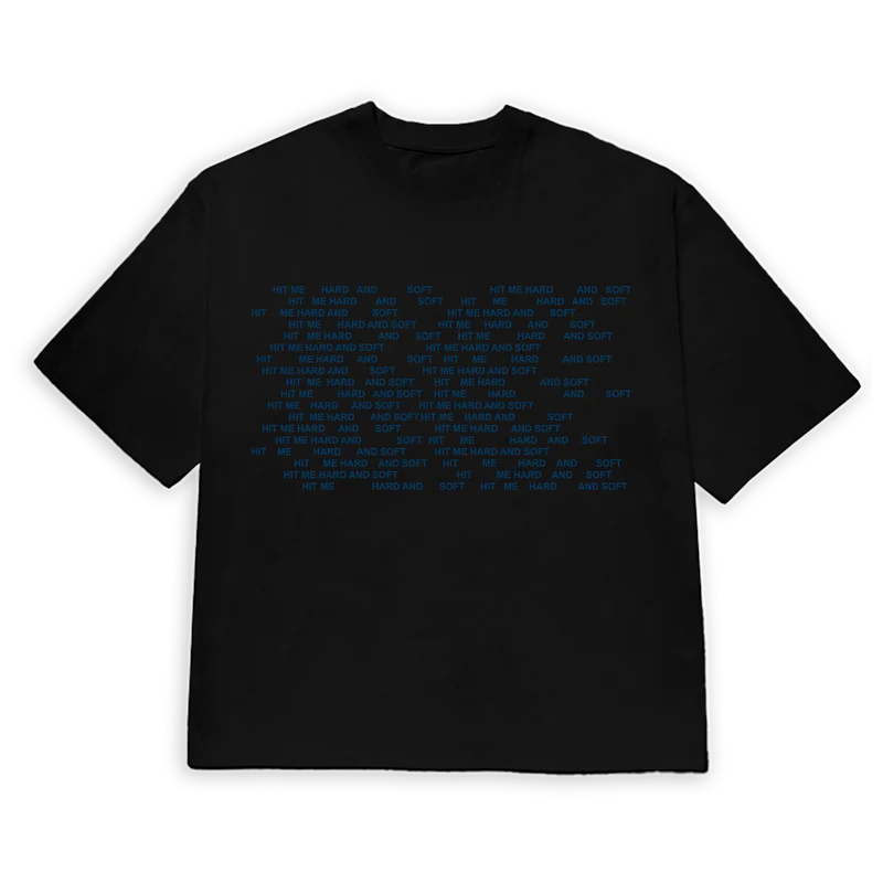 HIT ME HARD AND SOFT Repeat Black Tee